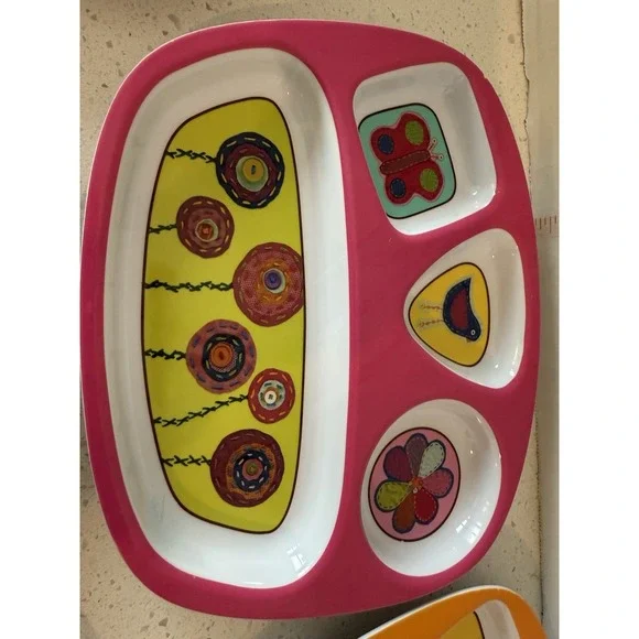 Set of 4 Kids Divided Food Plates/Trays Animals Alphabet ~ Fox/Bear/Owl - New‎ - Picture 4 of 10